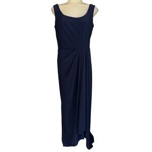 Ralph Lauren Essentials Dress Sleeveless Lighthouse Navy Faux Wrap Women’s 4